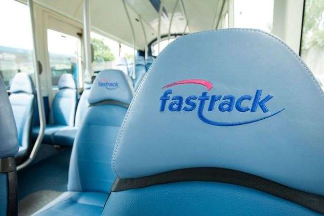 Inside of Fastrack bus (credit: Fastrack)