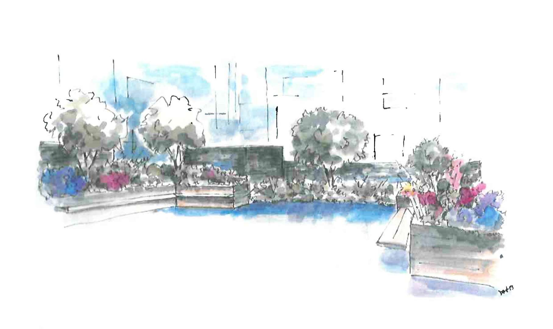 An artist's impression of what the finished sensory garden will look like