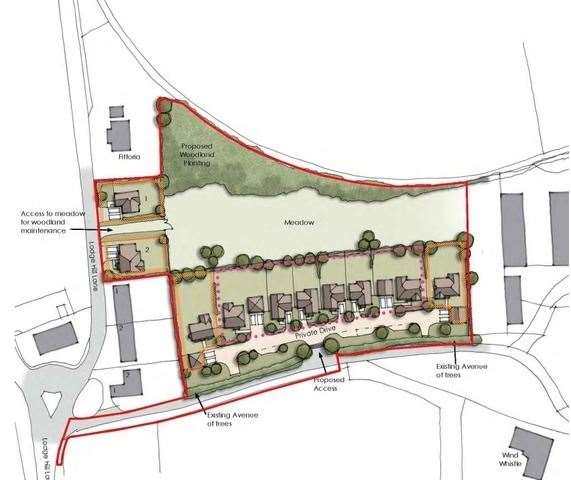 The masterplan for the site setting out where the homes would have been built. Picture: Esquire Developments