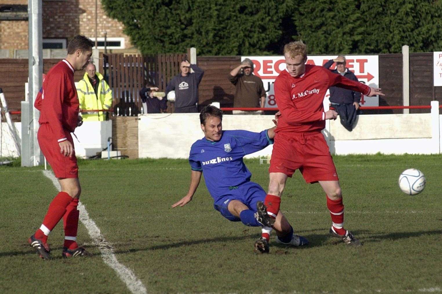 Lee Minshull in action for Ramsgate during an Isthmian Premier match against Folkestone.