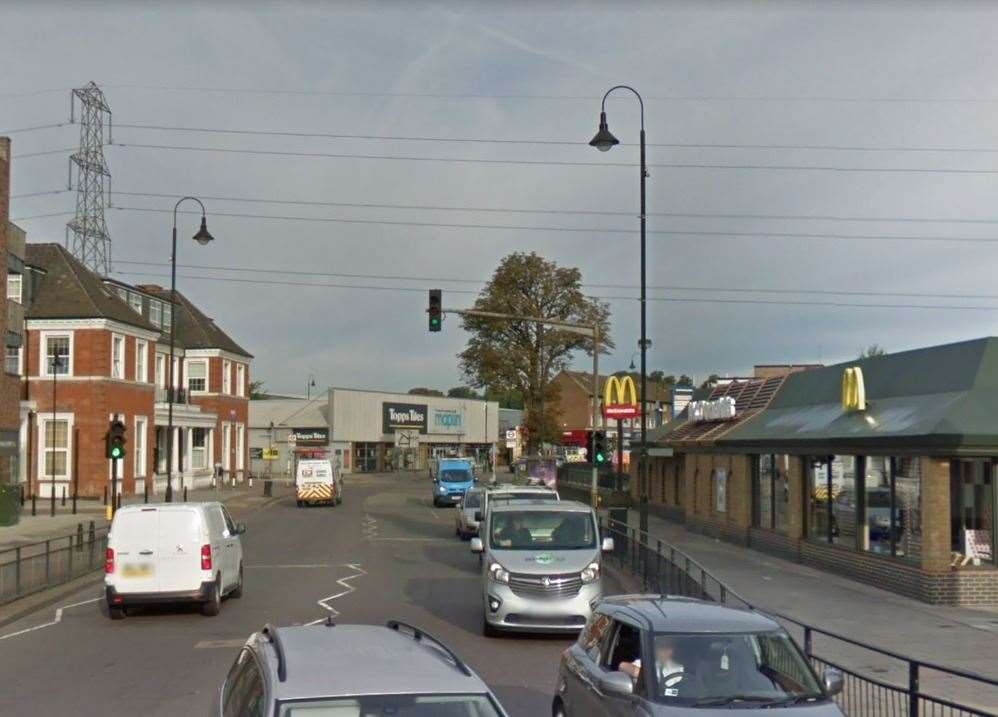 A road closure will be in place for the next five weeks alopng Crayford Road by the McDonalds. Photo: Google