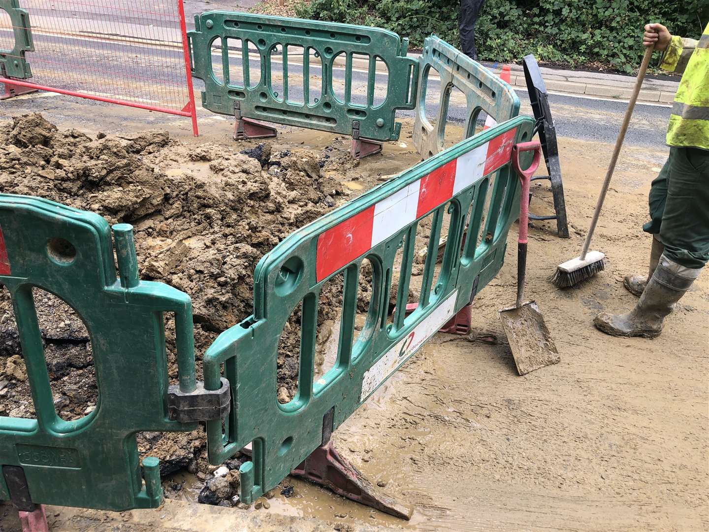 Work is ongoing to fix a burst water main in Ware Street, Bearsted (13829917)