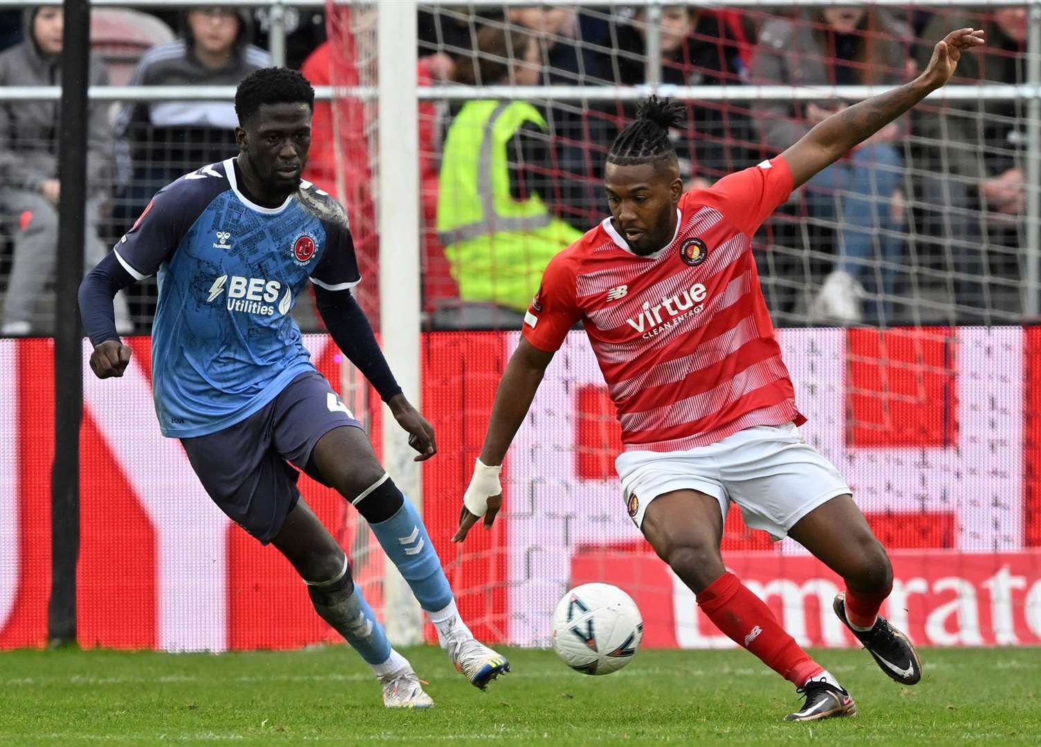 Ebbsfleet's Dominic Poleon will face tougher tests than last season when he goes up against National League opponents. Picture: Keith Gillard