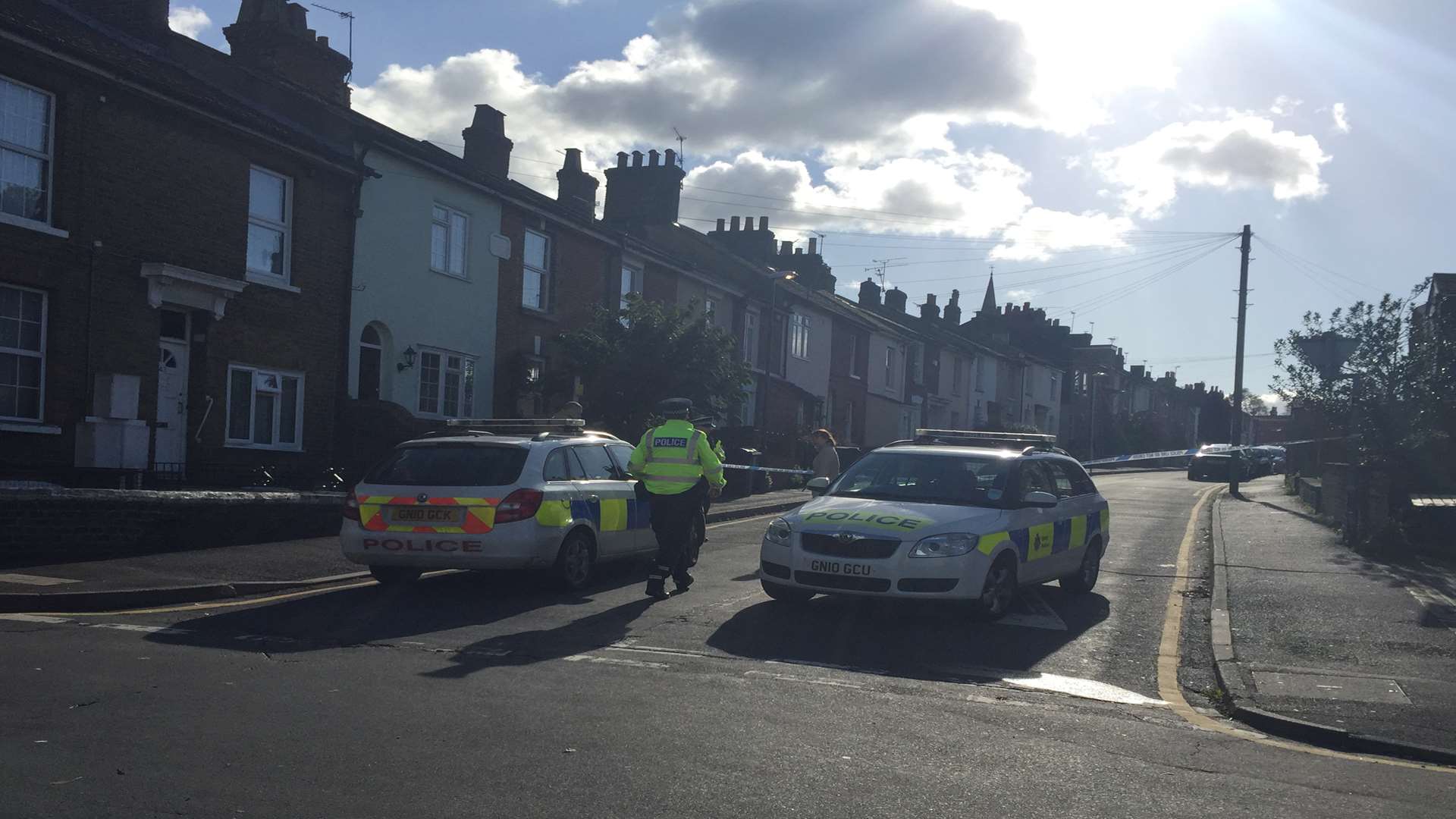 Emergency services at the scene of Melville Road, Maidstone