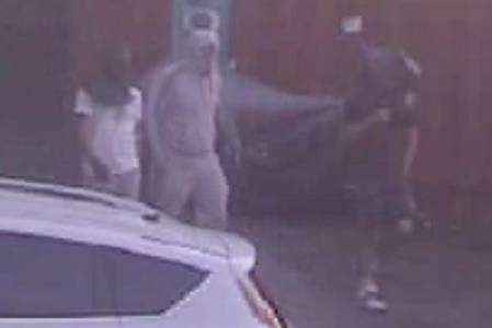 CCTV image of raiders fleeing the scene of a raid on an Esso garage in Strood