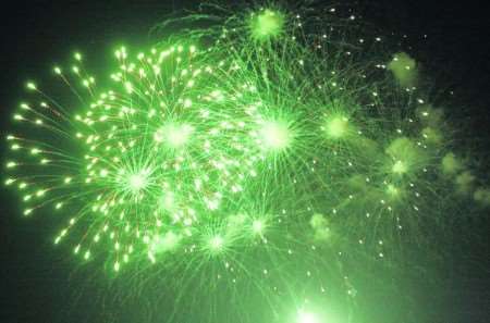 Fireworks go off over Rochester Castle