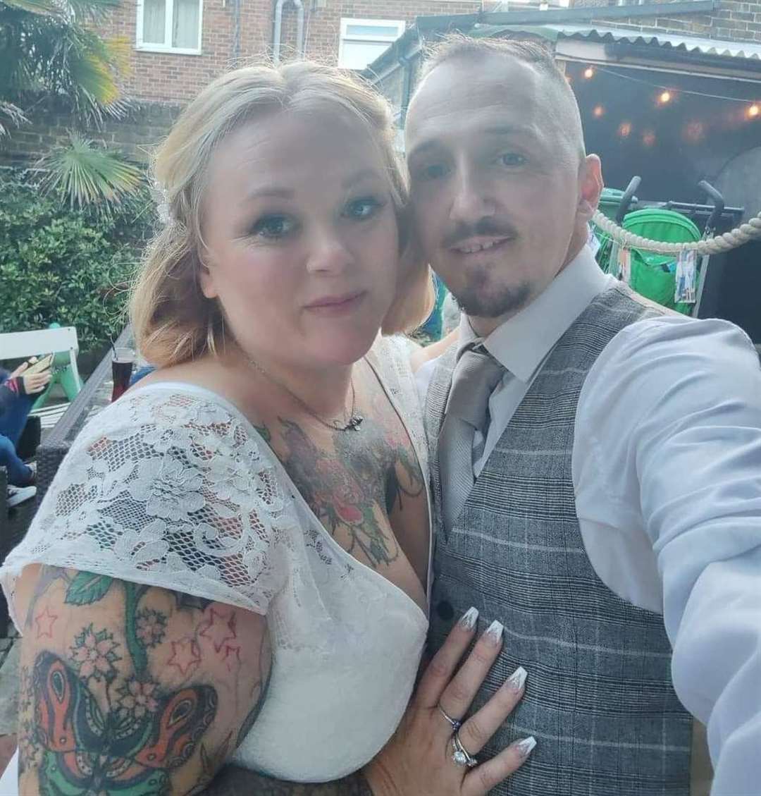 The newly-weds tied the knot after being together for a year