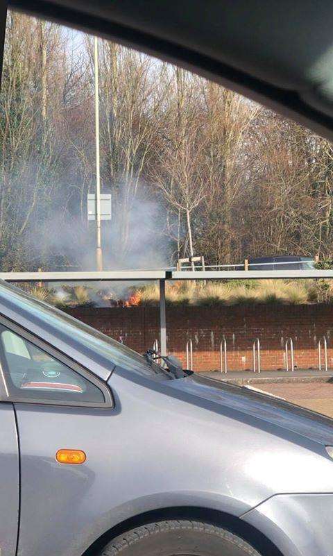 Smoke was seen rising from Ashford Retail Park. Picture: Bethany Jade Melbourn (7226911)