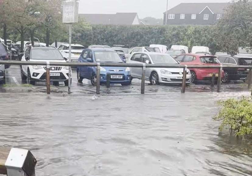 The downpour at Maidstone Hospital caused heavy flooding. Picture: Mel Simmons