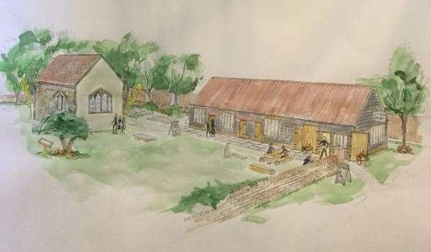 How the new studios could look set within the grounds of the church