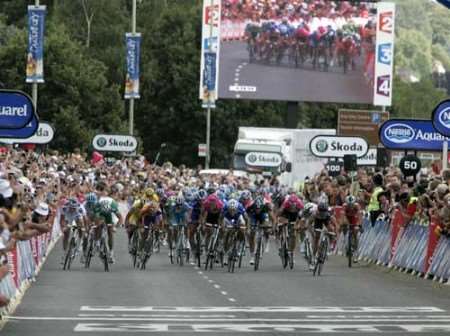 HUGE SUCCESS: Thousands of people lined the streets of Canterbury on July 8 for the first stage. Picture: BARRY GOODWIN