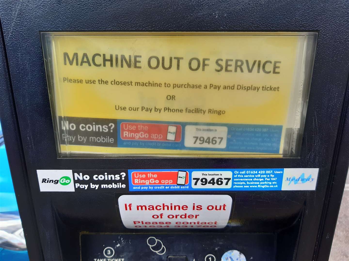A note has been displayed on a number of machines in the area