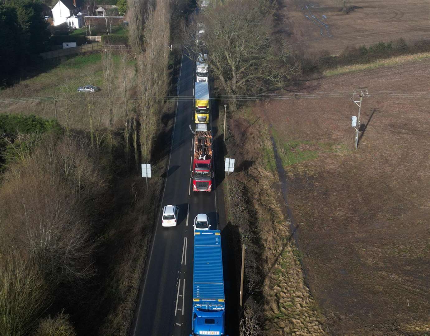 The A20 was used as a diversion route during the closure of the M20. Picture: Barry Goodwin