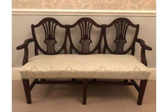 A 19th century chair-back three-seat settee on sale through Swan with a guide price of £200 (21641809)
