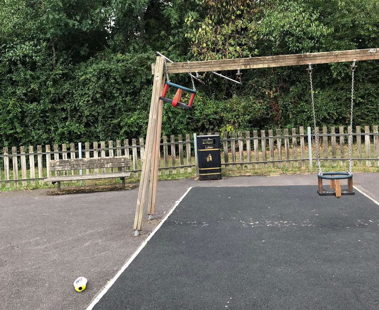 The swings had been vandalised and several other features in the park were gone