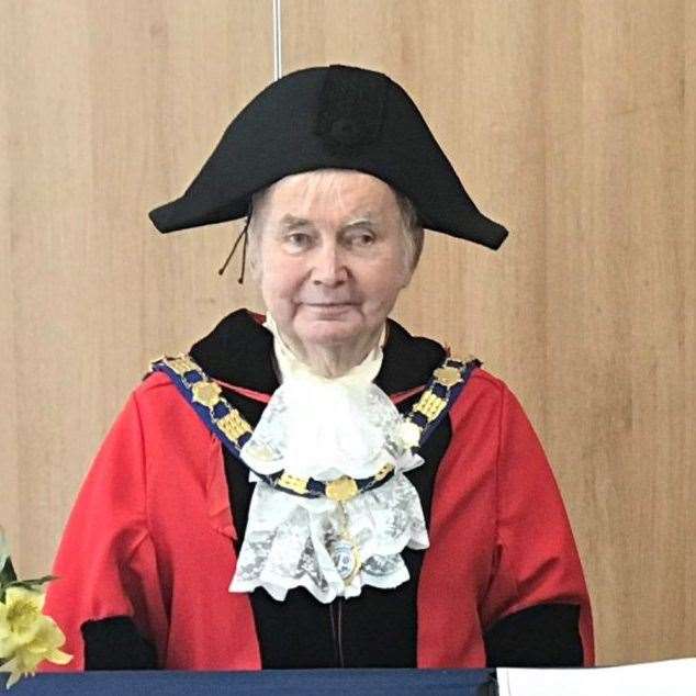 Former mayor Cllr Philip Martin wearing the old misplaced hat. Picture: Hawkinge Town Council