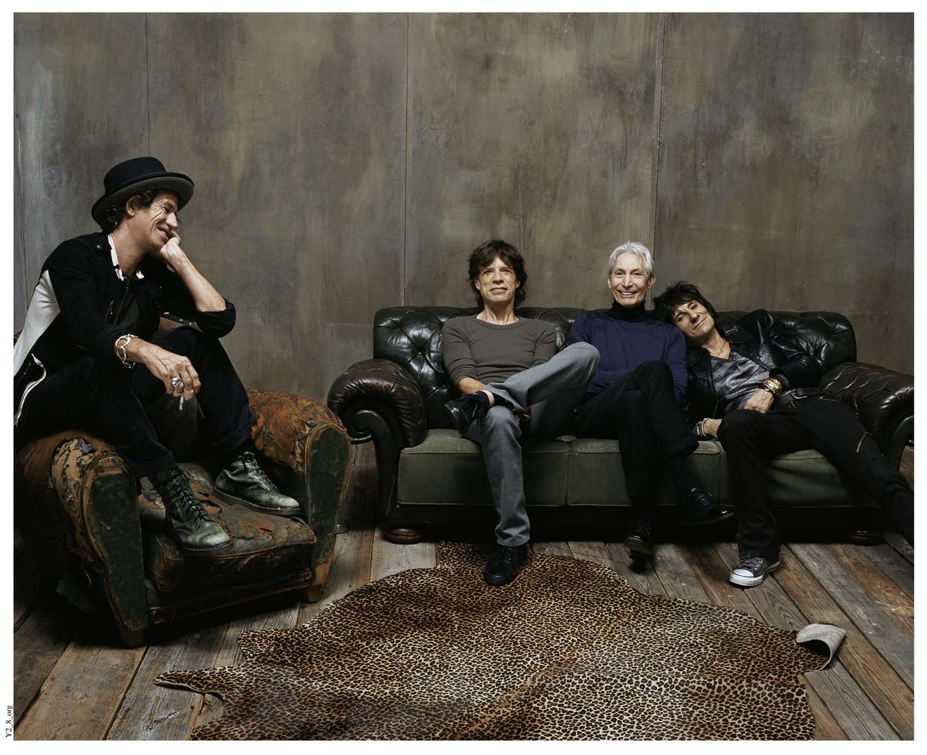 The cover of The Rolling Stones 50 by Mick Jagger, Keith Richards, Charlie Watts and Ronnie Wood.