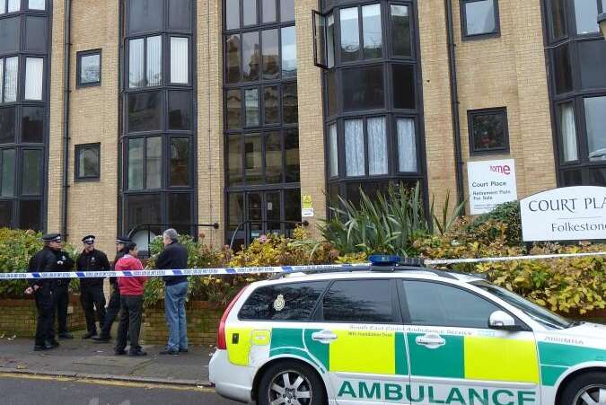 Emergency services at Court Place in Folkestone. Picture: @Kent_999s
