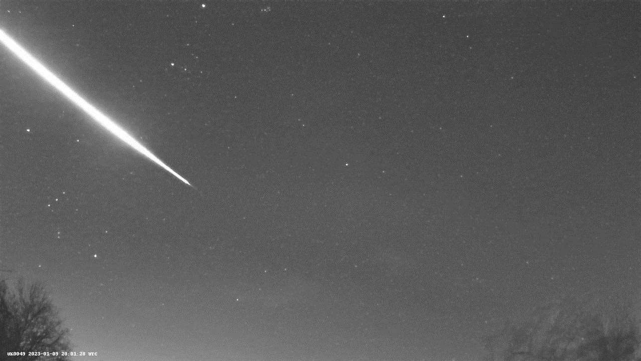 The January meteor picture captured by a UK Meteor Network camera