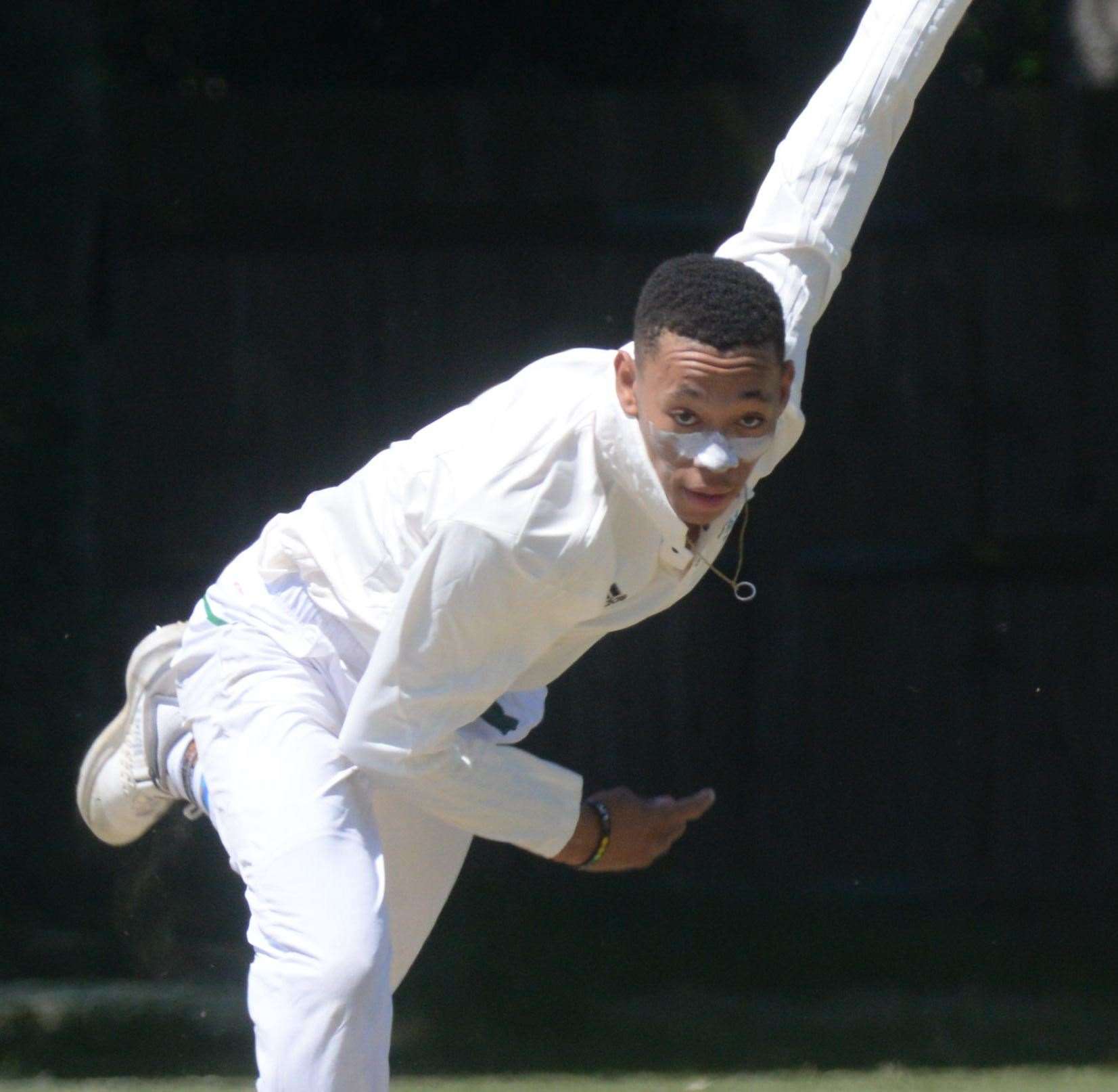 Canterbury's Thando Ntini bowling against Bexley. Picture: Chris Davey