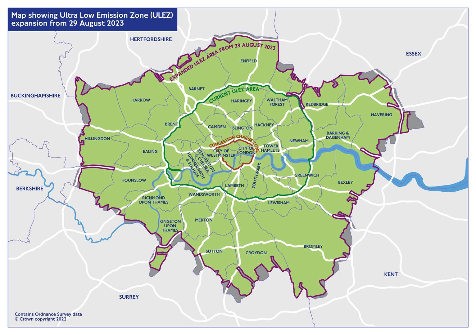 The Ultra Low Emission Zone expansion from August 29