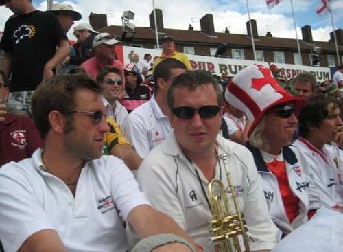 Billy Cooper has become well known for playing the trumpet and rousing supporters at cricket matches