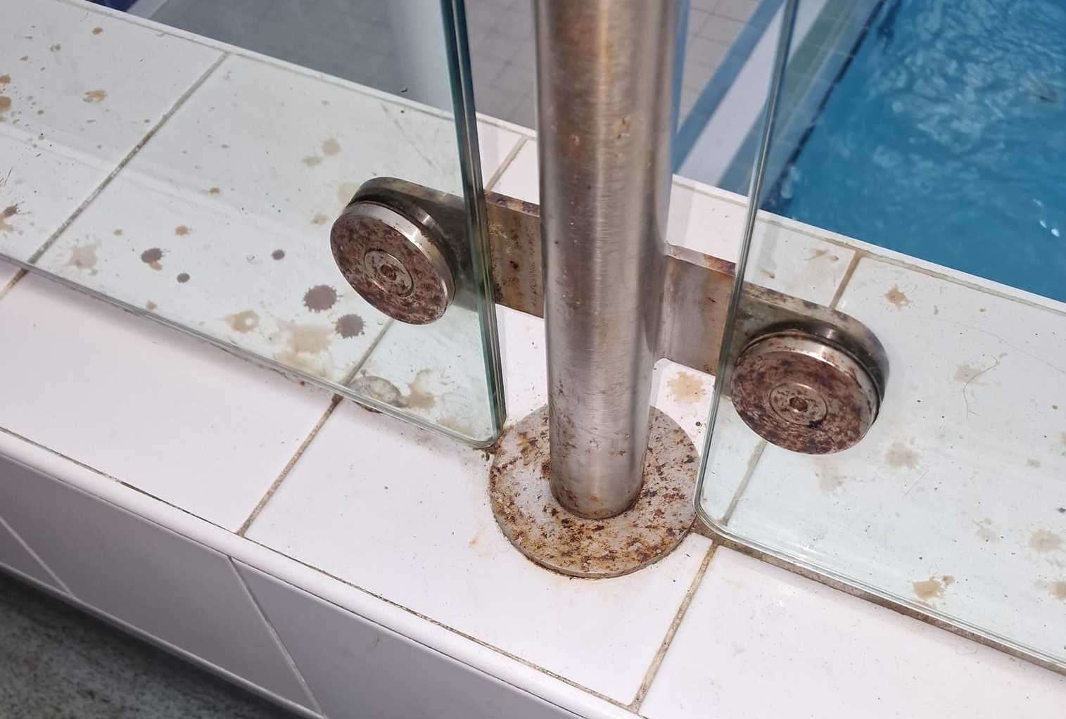 Freedom Leisure says it is working to address rust markings on handrails around the pools