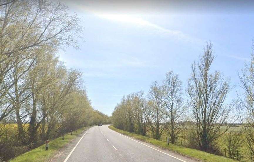 The A2070 near Brenzett was closed following a serious collision. Picture: Google