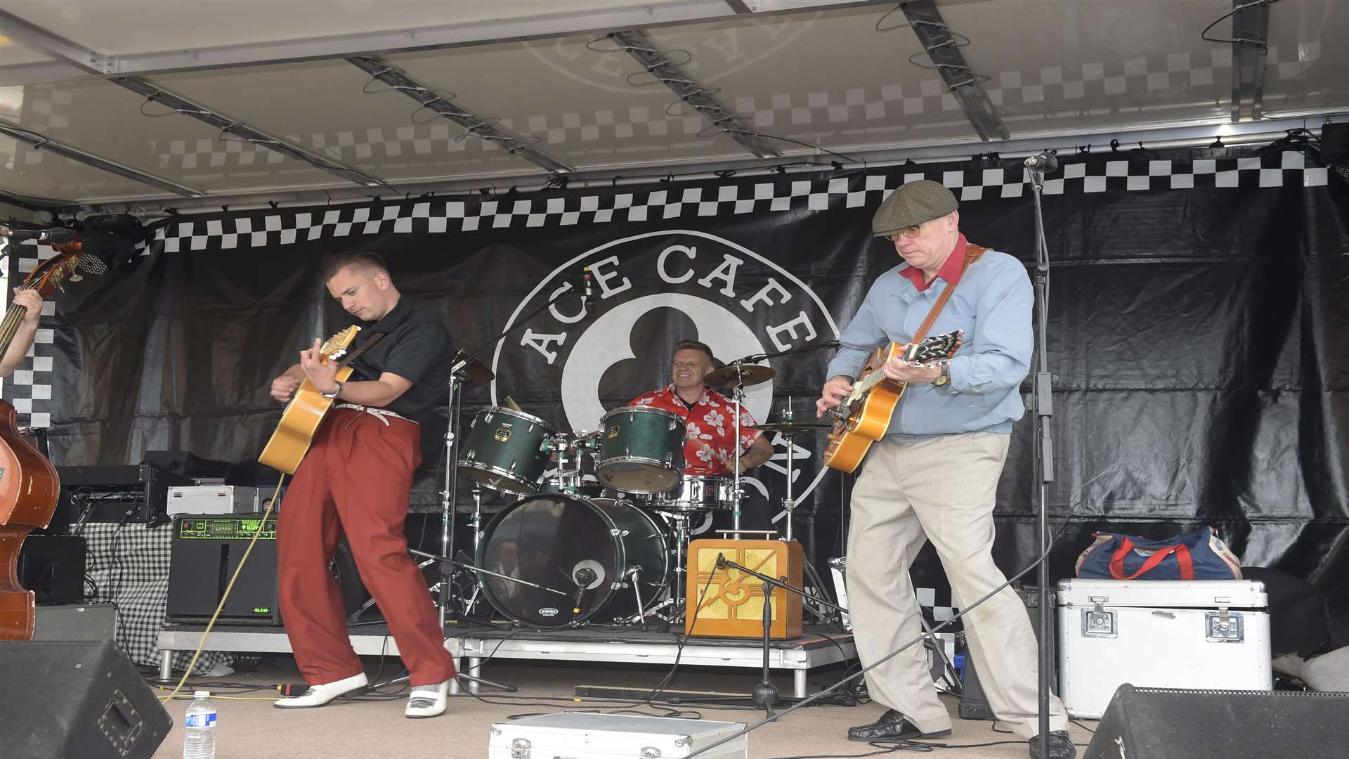 The Ace Cafe put on live music to entertain the crowds