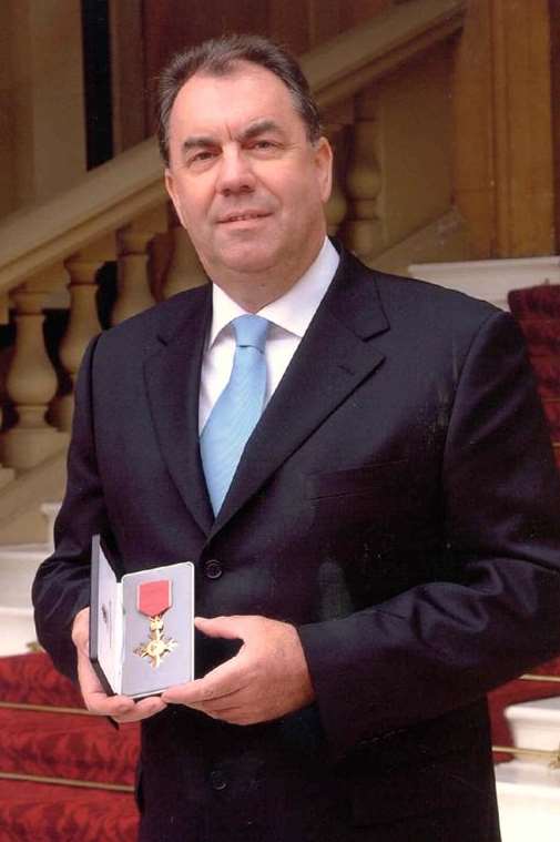Ralph Luck receiving his OBE in 2004