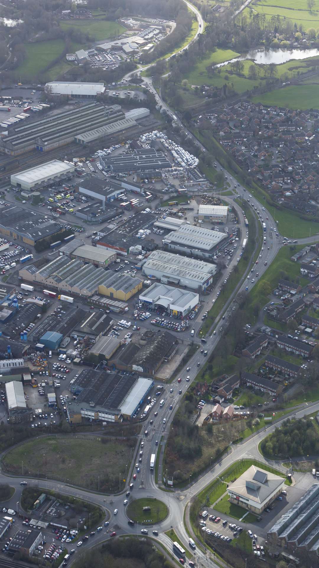 Chart Road from the tank roundabout at the bottom to the Matalan roundabout near the top. Picture courtesy of Countrywide Photographic