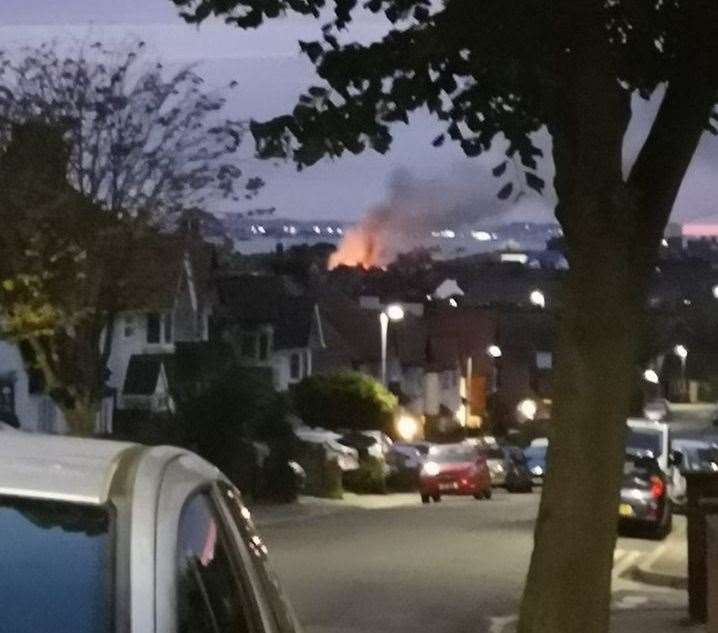 The flames can be seen from far away. Picture: Melanie Harwin