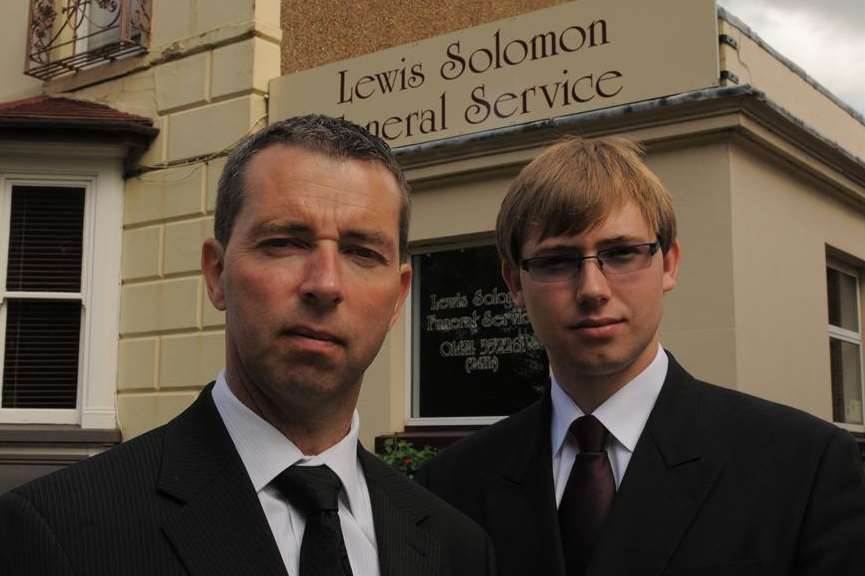 Gravesend funeral director Stephen Gay with his son David