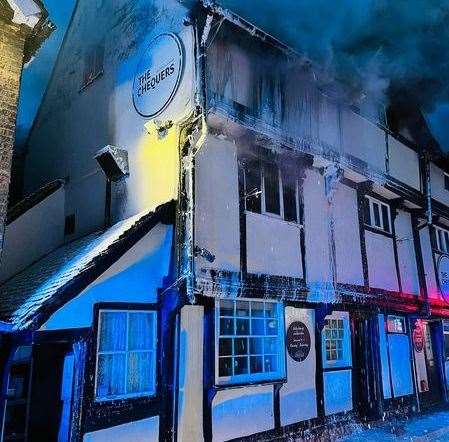 The scene at the pub. Picture via Chequers Inn Facebook