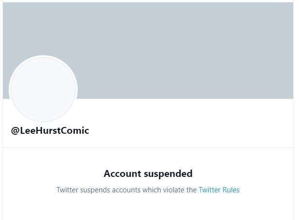 Lee Hurst's Twitter account has been suspended