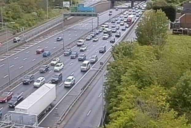 Drivers are facing congestion after a crash on the M25. Picture: National Highways
