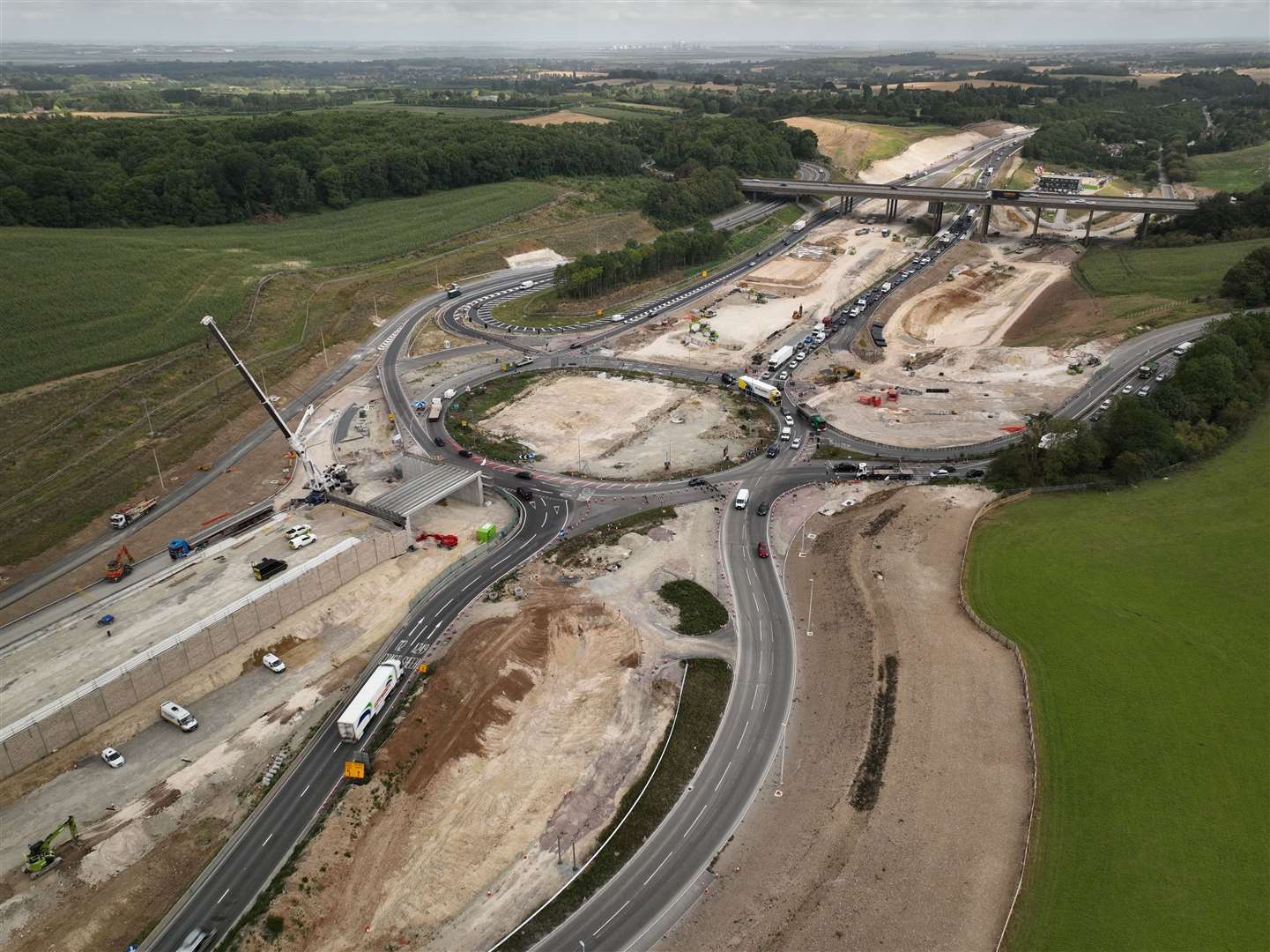 A drone image showing how work on the flyover project is progressing Picture: Phillip Drew