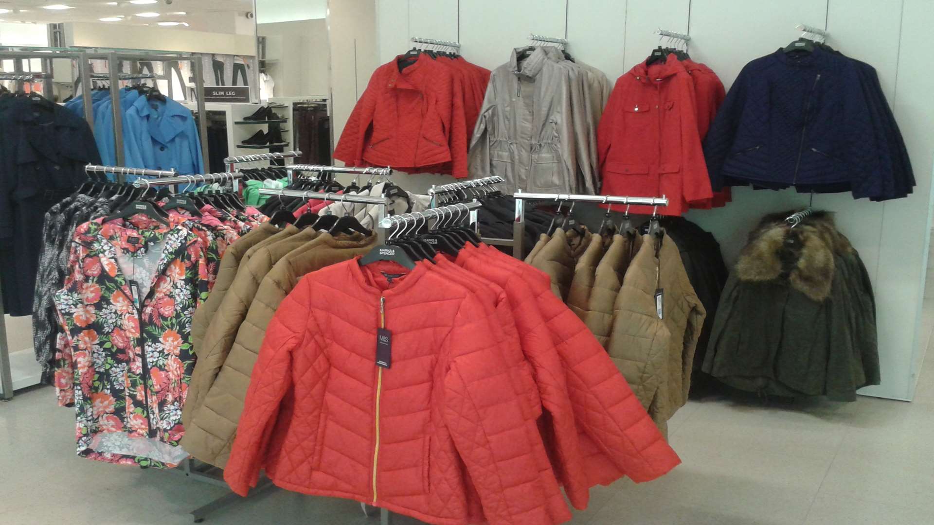 Marks and Spencer's range of padded jackets and fur-lined coats has arrived as heatwave warnings have been issued for Kent