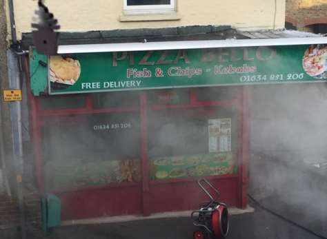 Smoke coming from the shop. Picture: James Ongley