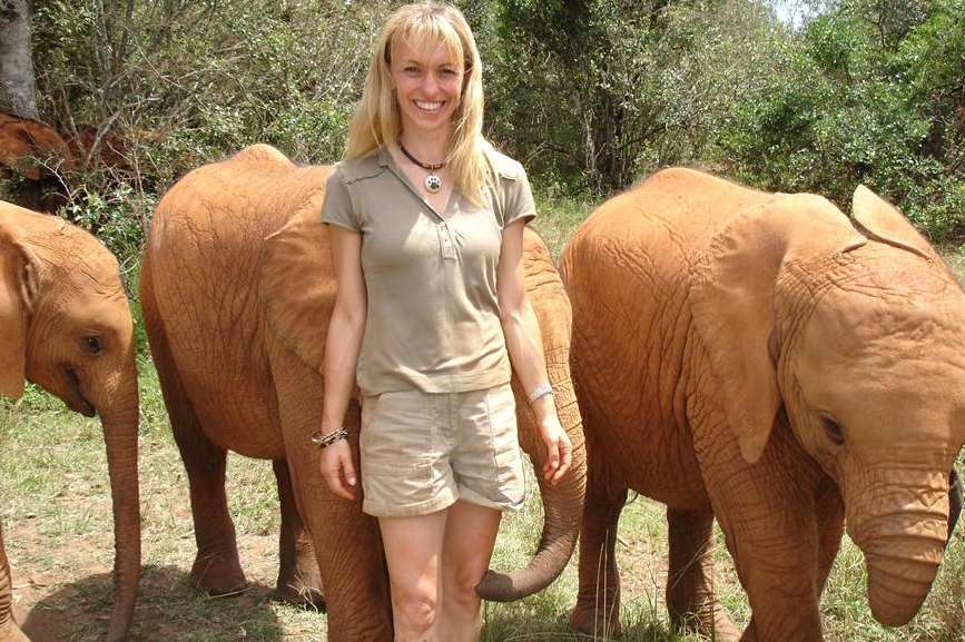 Michaela Strachan on location in Africa