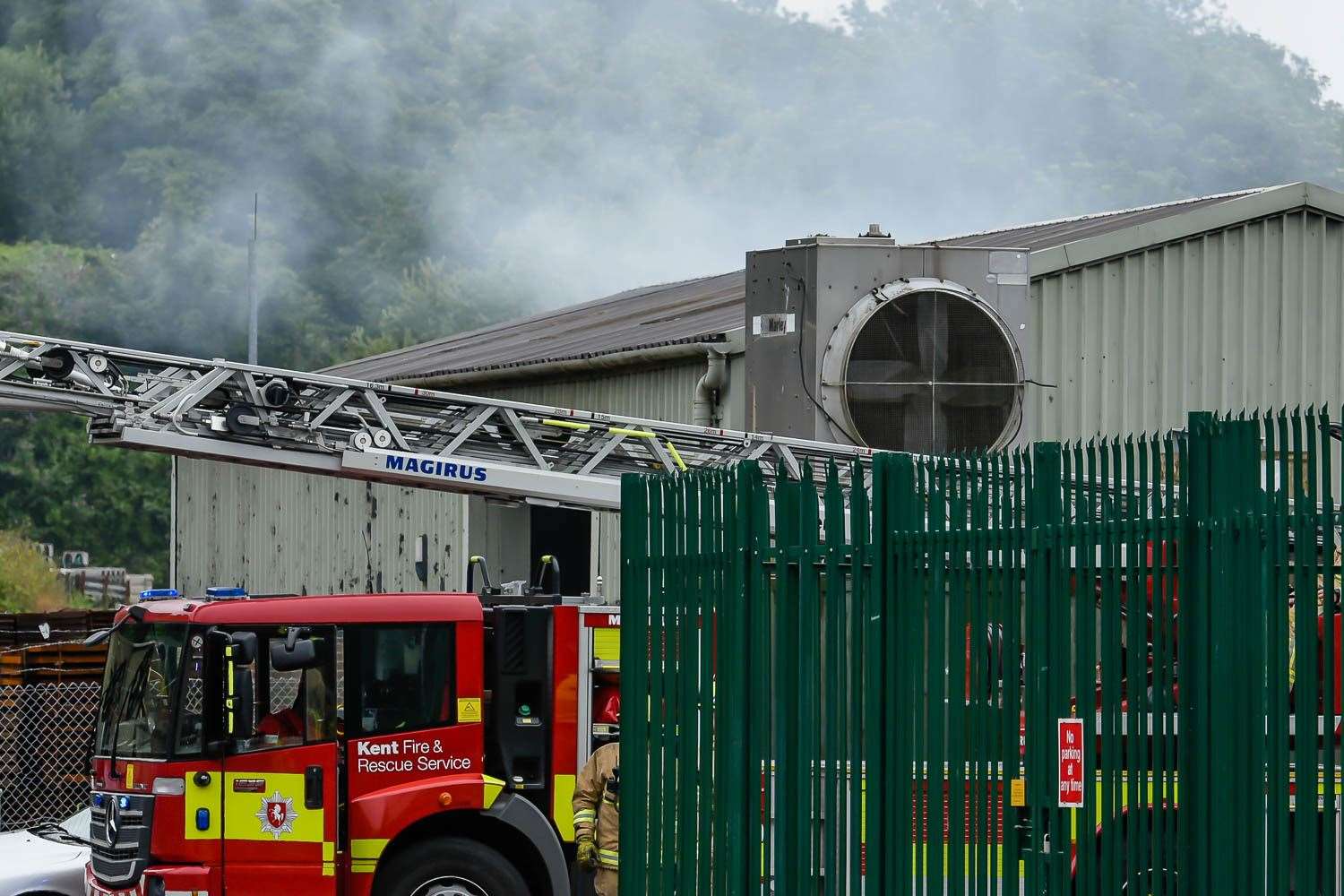 Smoke can be seen at the industrial estate. Picture: Alan Langley (14052280)