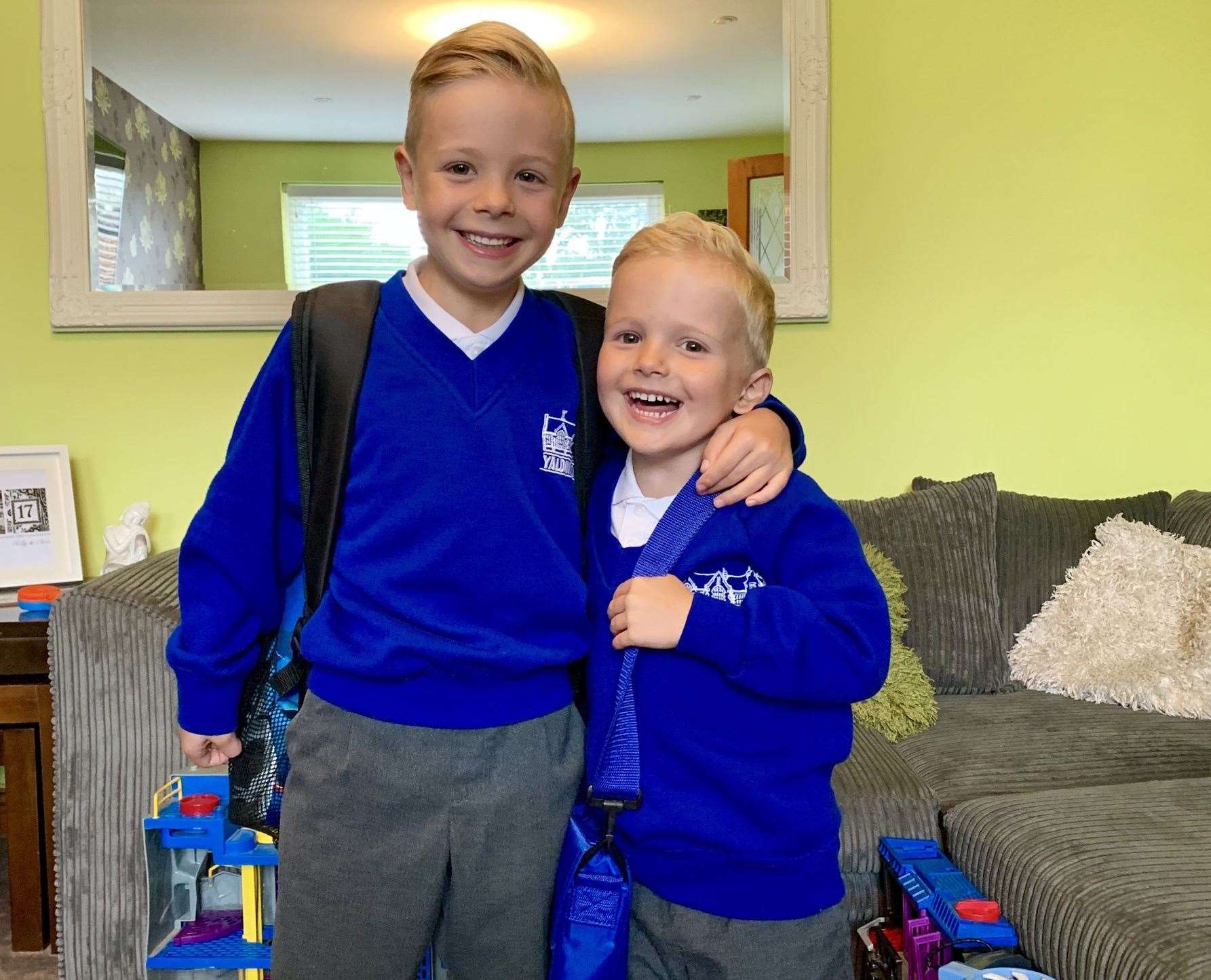 Bobby with brother Lenny heading to school