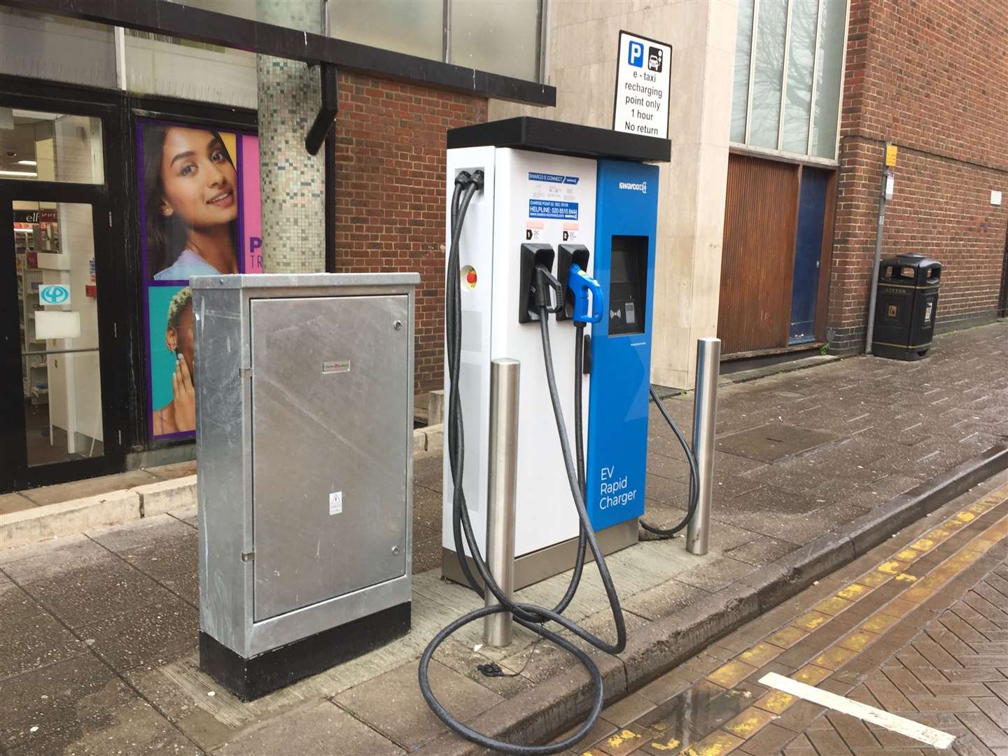 The electric charging point in Canterbury Lane