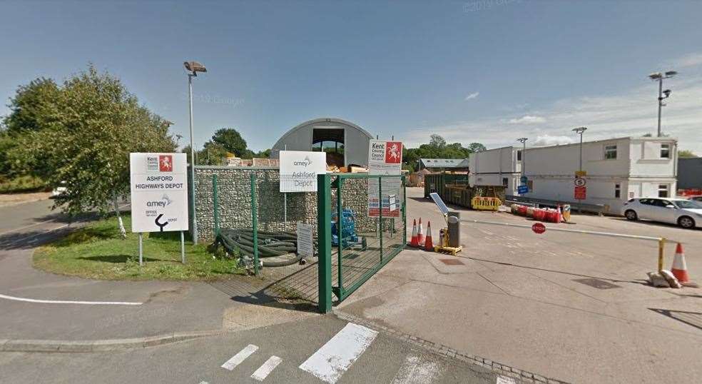 The KCC Highways Depot in Ashford's Javelin Way has had its first confirmed case of Covid-19. Picture: Google