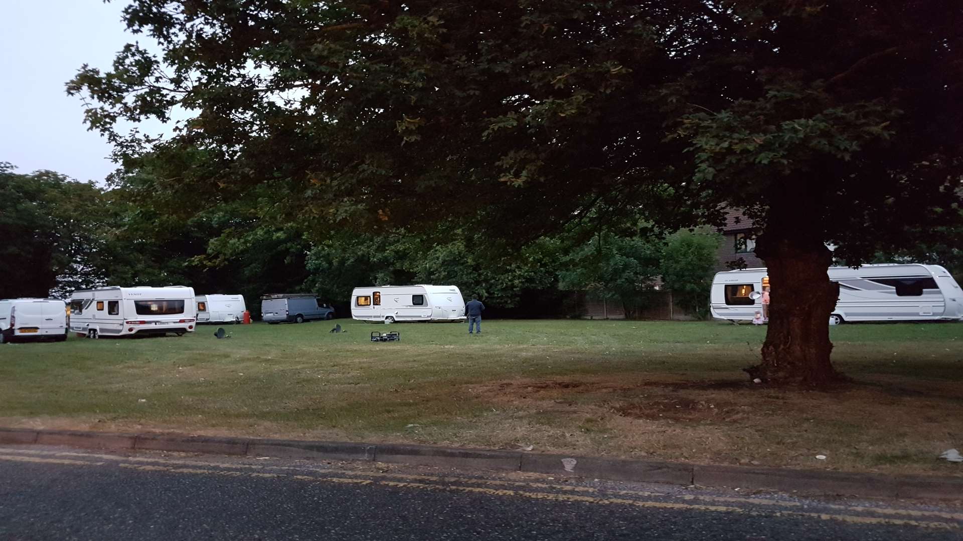 A group of travellers have set up camp on land next to Cookham Wood. Pic: Cllr Stuart Tranter