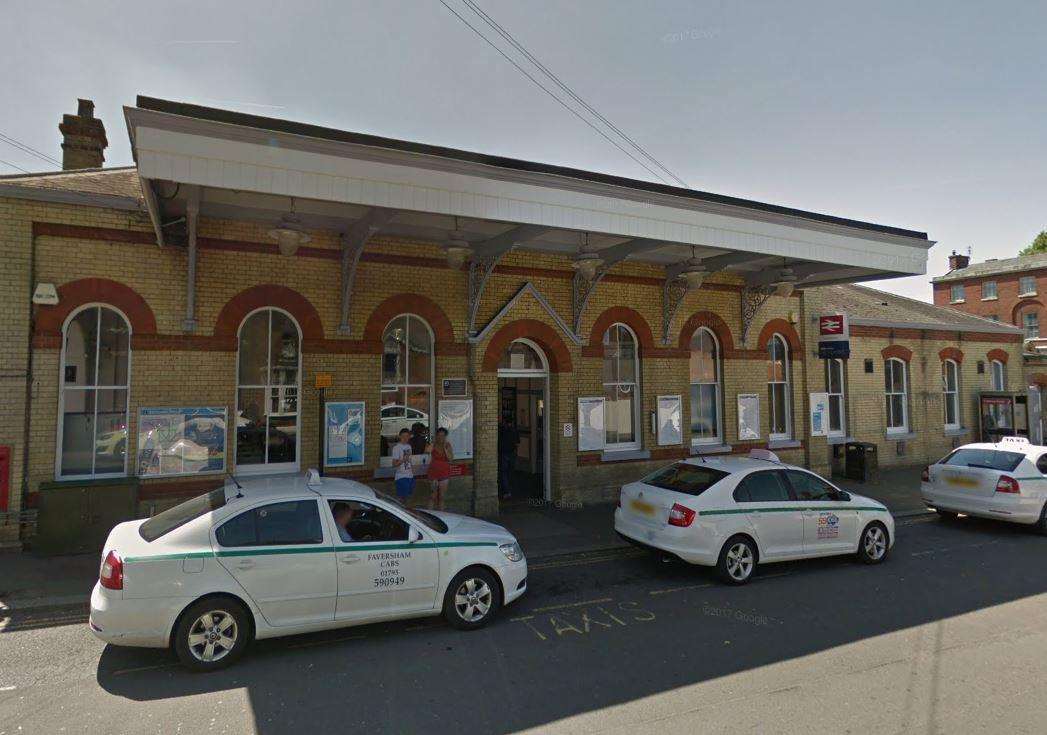 The incident took place at Faversham station. Picture: Google Street View (3287054)