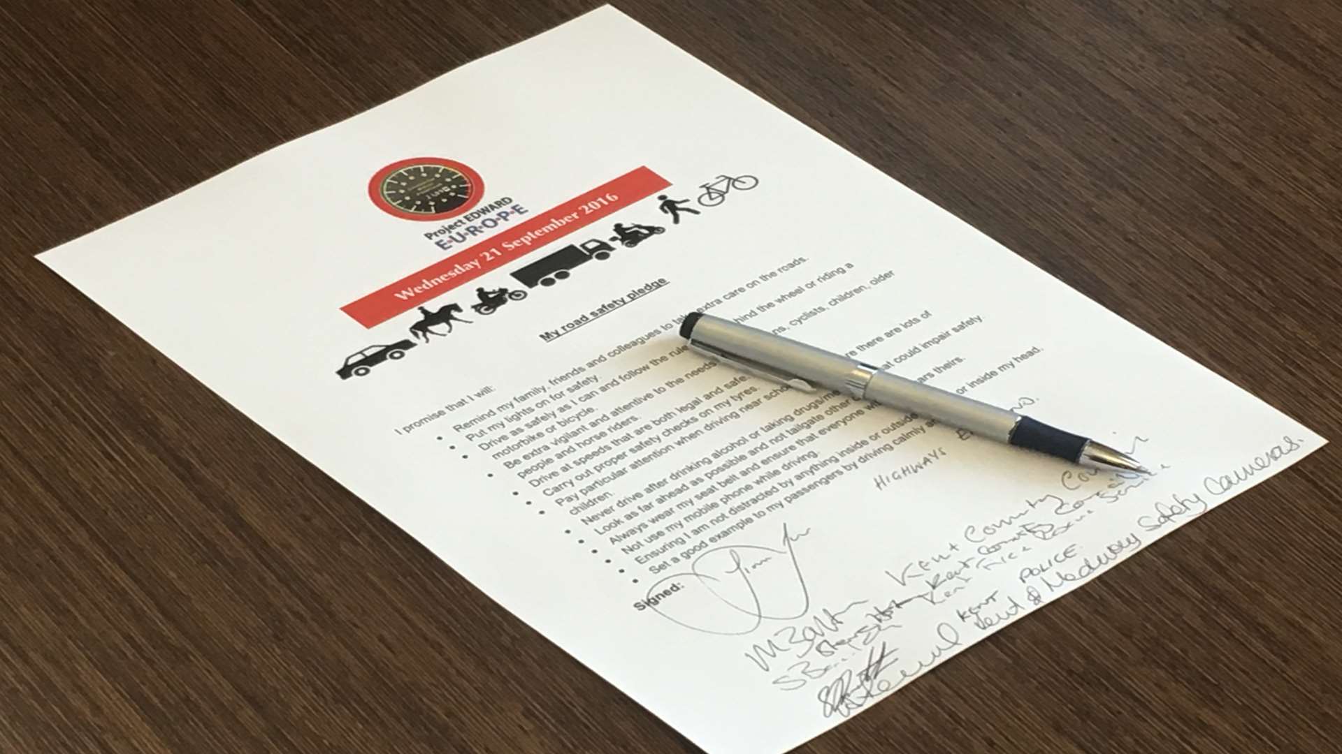 They all signed the pledge at a meeting at County Hall