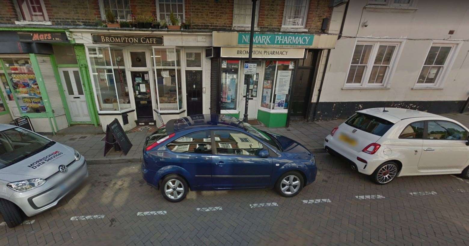 The victim was spat at three times outside Brompton Pharmacy in Brompton High Street, Gillingham. Picture: Google (36539836)