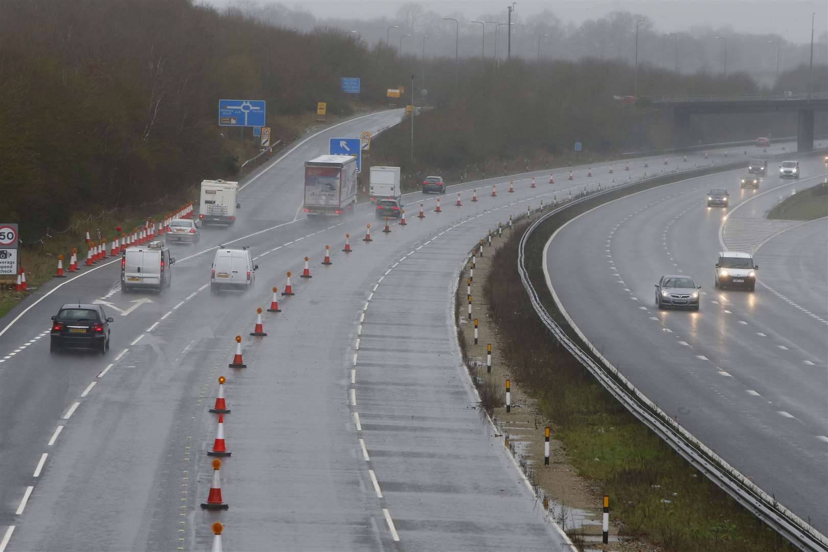 Work to dismantle the motorway barriers from Operation Brock began on Monday. Picture: Andy Jones