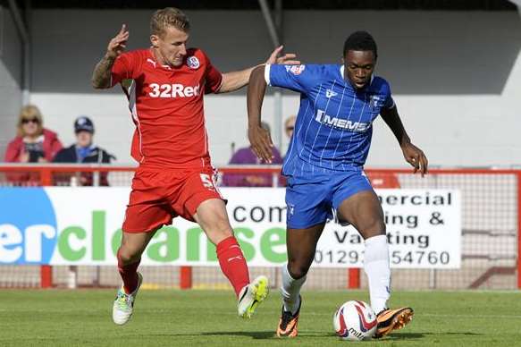 Amine Linganzi came on in the second half against Crawley Pic: Barry Goodwin